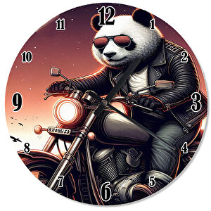 Chopper'cı Panda Dekoratif Duvar Saati
