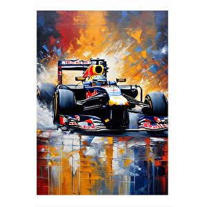 Renkli Fon Formula 1 Desenli Ahşap Tablo 35cm X50cm 35x50 cm