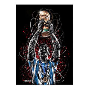 Lionel Messi Modern Ahşap Tablo 35cm X50cm 35x50 cm