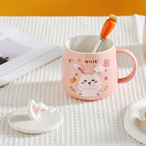 Sevi̇mli̇ Tavşan Serami̇k Kupa, Pembe, 9x8