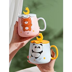 Uçan Panda Serami̇k Kupa, Renkli̇, 10x8 Yeşil