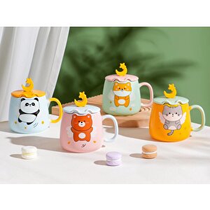 Uçan Kedi̇ Serami̇k Kupa, Renkli̇, 10x8 Pembe