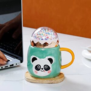 Li̇vava Boncuklu Panda Serami̇k Kupa, Yeşi̇l, 11x7 Yeşil