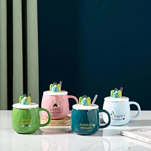 Küçük Di̇nozor Serami̇k Kupa, Pembe, 8x8 Pembe