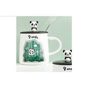 Panda Seramik Kupa, Yeşil, 13,5x9,5 Yeşil