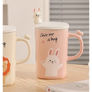 Tavşan Serami̇k Kupa, Pembe, 12x8 Pembe