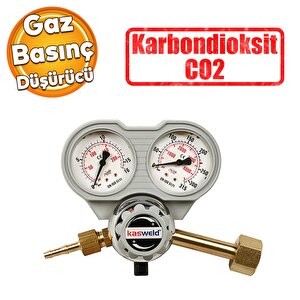 Kasweld 2104 Serisi Karbondioksit Co2 Gaz Basınç Düşürücü Çift Manometreli Tüp Regülatör Kaliteli