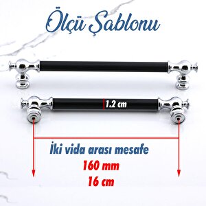 Arya 160 Mm Krom Siyah Metal Mobilya Mutfak Çekmece Kapak Dolap Dolabı Kulbu Kulpları Kulpu 160 Mm