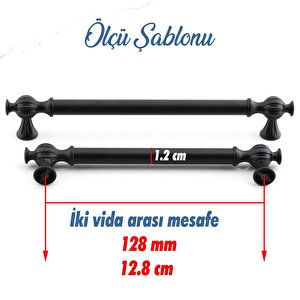 Çınar 128 Mm Siyah Metal Kulp Mobilya Mutfak Çekmece Dolap Dolabı Kapak Kulbu Kulpları Kulpu 128 Mm