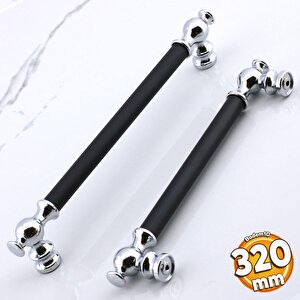 Arya 320 Mm Krom Siyah Metal Mobilya Mutfak Çekmece Kapak Kulbu Dolap Dolabı Kulpları Kulpu 32 Cm