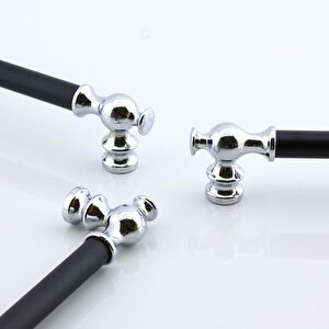 Arya 320 Mm Krom Siyah Metal Mobilya Mutfak Çekmece Kapak Kulbu Dolap Dolabı Kulpları Kulpu 32 Cm