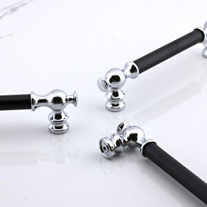 Arya 128 Mm Krom Siyah Metal Mobilya Çekmece Mutfak Dolap Dolabı Kapak Kulbu Kulpları Kulpu 128 Mm