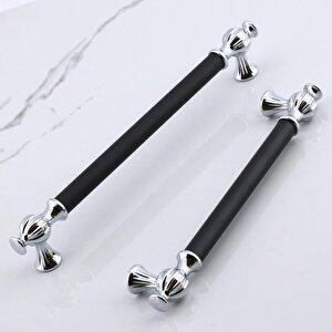 Çınar 224 Mm Krom Siyah Mutfak Mobilya Çekmece Metal Dolap Kapak Kulpları Dolabı Kulbu Kulpu 224 Mm