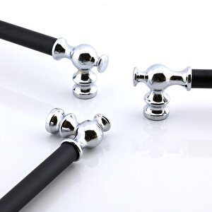 Arya 224 Mm Krom Siyah Metal Mobilya Çekmece Mutfak Kapak Kulbu Dolap Dolabı Kulpları Kulpu 224 Mm