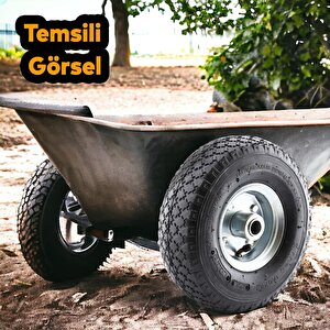 El Arabası Yük Taşıma Tekeri Siboplu Bilyeli Rulmanlı Havalı Dublex 260x80 Mm Çelik Jant Tekerlek