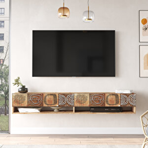 Loft Tv Ünitesi Çam-beyaz Uv Baskı Fr9-awu