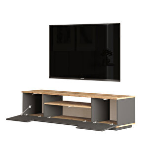 Robin Home Loft Tv Ünitesi Orta Sehpa Konsol 3'lü Set Çam-antrasit