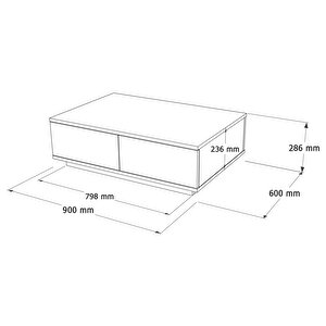 Robin Home Loft Orta Sehpa 2 Kapaklı Çam-antrasit