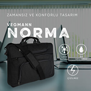 Norma 17-17,3 Inç Dizüstü Bilgisayar Uyumlu Siyah Evrak Ve Laptop Çantası Siyah