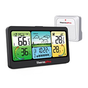 Thermopro Tp280b 7" Wi-fi İç Ve Dış Mekan Dijital Sıcaklık, Nem, Basınç Ölçer Ve Hava Tahmin İstasyonu