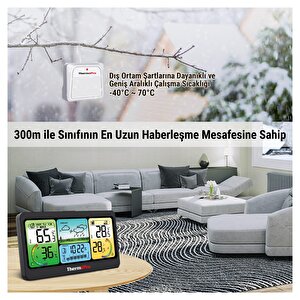 Thermopro Tp280b 7" Wi-fi İç Ve Dış Mekan Dijital Sıcaklık, Nem, Basınç Ölçer Ve Hava Tahmin İstasyonu