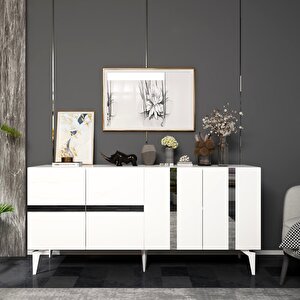 Vaniact Konsol 4 Kapaklı BEYAZ-GÜMÜŞ Beyaz-Gümüş