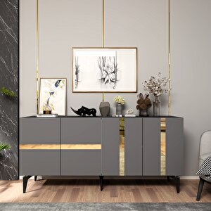 Vaniact Konsol 4 Kapaklı ANTRASİT-ALTIN Antrasit Gold