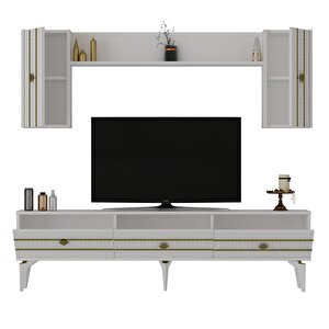 Lenora Tv Üni̇tesi̇ Takimi 180 Cm Beyaz-Altın