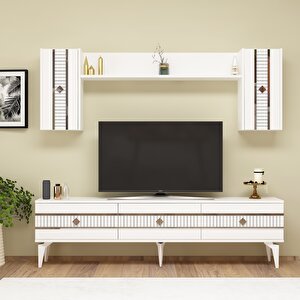 Lenora Tv Üni̇tesi̇ Takimi 180 Cm Beyaz-Gümüş