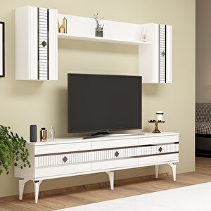 Lenora Tv Üni̇tesi̇ Takimi 180 Cm Beyaz-Gümüş