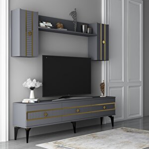 Nova Tv Üni̇tesi̇ Takimi 180 Cm Antrasit-Altın