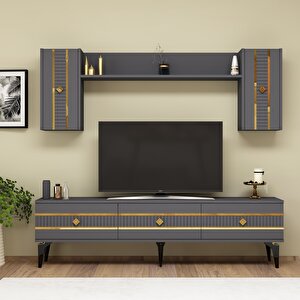 Lenora Tv Üni̇tesi̇ Takimi 180 Cm Antrasit-Altın