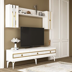 Nova Tv Üni̇tesi̇ Takimi 180 Cm Beyaz-Altın