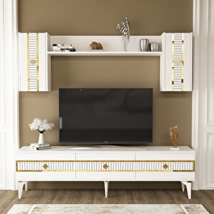 Nova Tv Üni̇tesi̇ Takimi 180 Cm Beyaz-Altın