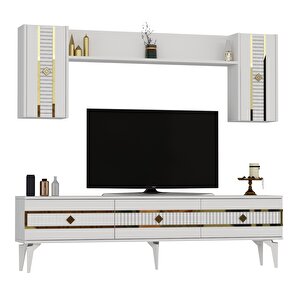 Nova Tv Üni̇tesi̇ Takimi 180 Cm Beyaz-Altın