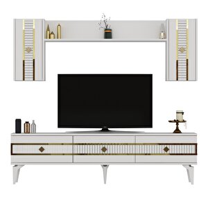 Nova Tv Üni̇tesi̇ Takimi 180 Cm Beyaz-Altın