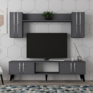 Asel Tv Üni̇tesi̇ Ve Konsol 2'li̇ Salon Takimi Antrasit-Gümüş Antrasit Gümüş