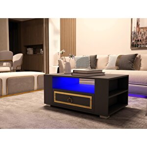Calvi̇n Led Aydinlatmali Orta Sehpa Antrasit- Altın Antrasit Gold