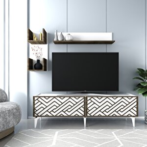 Vi̇ta Tv Üni̇tesi̇ Takimi Beyaz (Ceviz Desen) Beyaz