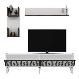 Vi̇ta Tv Üni̇tesi̇ Takimi Beyaz (Ceviz Desen)