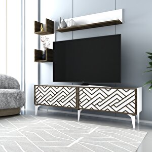 Vi̇ta Tv Üni̇tesi̇ Takimi Beyaz (Ceviz Desen)