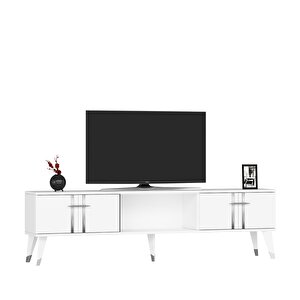 Asel Tv Sehpasi (alt Modül) Beyaz-Gümüş
