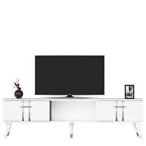 Asel Tv Sehpasi (alt Modül) Beyaz-Gümüş