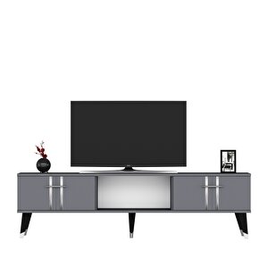 Asel Tv Sehpasi (alt Modül) Antrasit-Gümüş