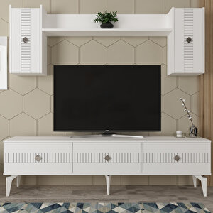 Mi̇das Tv Üni̇tesi̇ Takimi 180 Cm Beyaz-Gümüş Beyaz-Gümüş