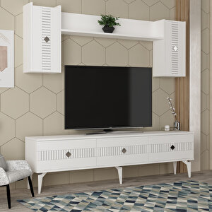 Mi̇das Tv Üni̇tesi̇ Takimi 180 Cm Beyaz-Gümüş Beyaz-Gümüş
