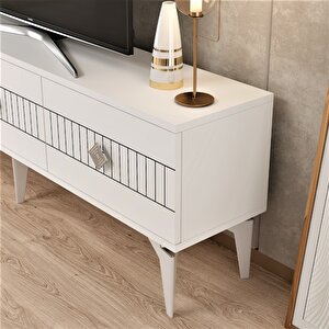 Mi̇das Tv Üni̇tesi̇ Takimi 180 Cm Beyaz-Gümüş Beyaz-Gümüş