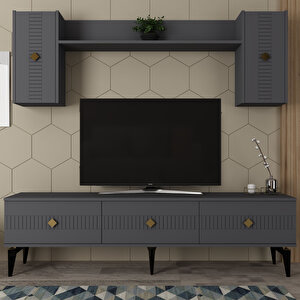 Mi̇das Tv Üni̇tesi̇ Takimi 180 Cm Antrasit-Altın