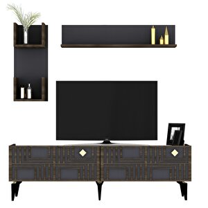 Pi̇ne Tv Üni̇tesi̇ Takimi Antrasit (ceviz desen )