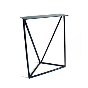 Üçgen Masa Ayağı Metal Ayak Çalışma Masası Ayağı Curve Siyah